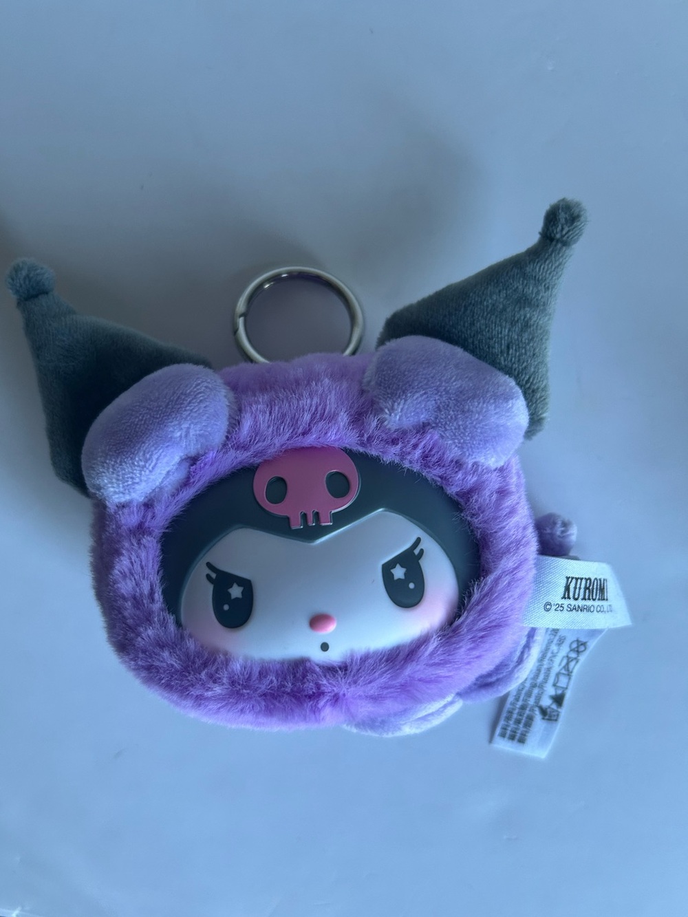 Sanrio Kuromi Plush Keychain in Purple and Gray